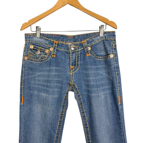 True Religion Joey Super T Women’s Straight Leg Jeans, Y2K Aesthetic - Picture 2 of 9